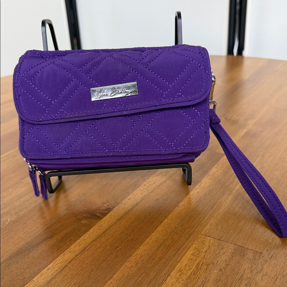 Vera Bradley Quilted Purple Wristlet